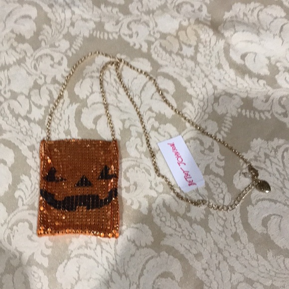 Betsey Johnson Tiny Pumpkin Bag Necklace - Picture 4 of 11